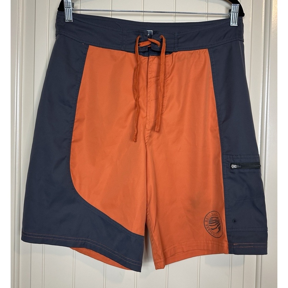 REI Swim Trunks Mens 34 Orange Gray‎ Board Shorts Bathing Suit Mens Swimming